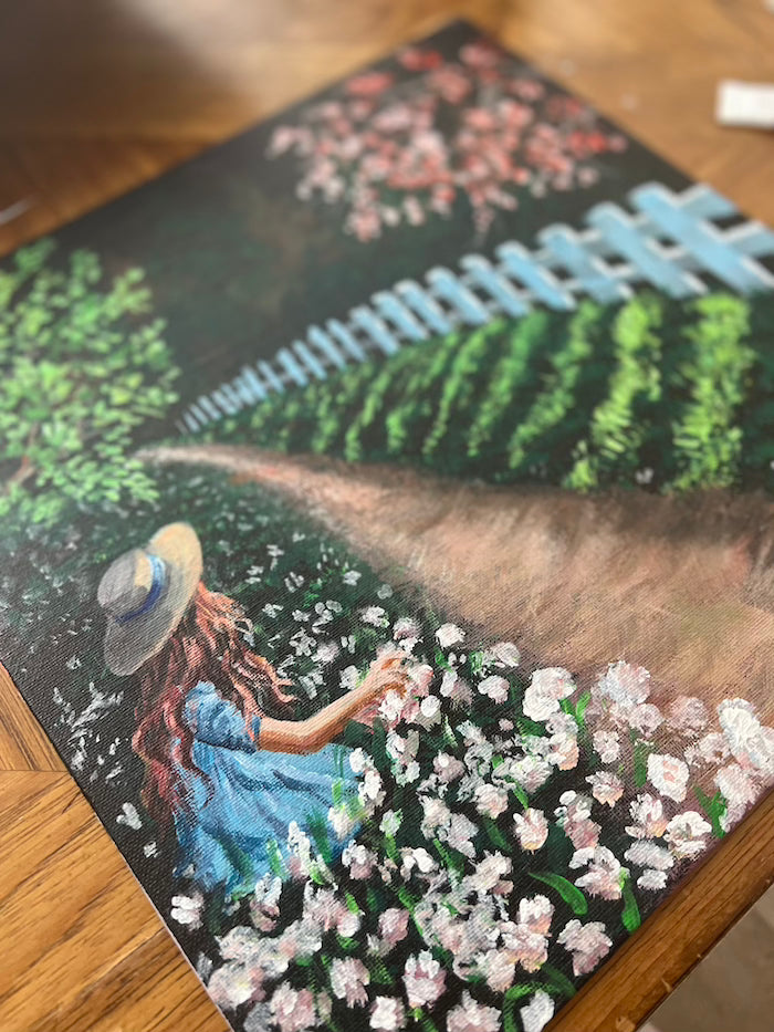 Vibrant greenery painting