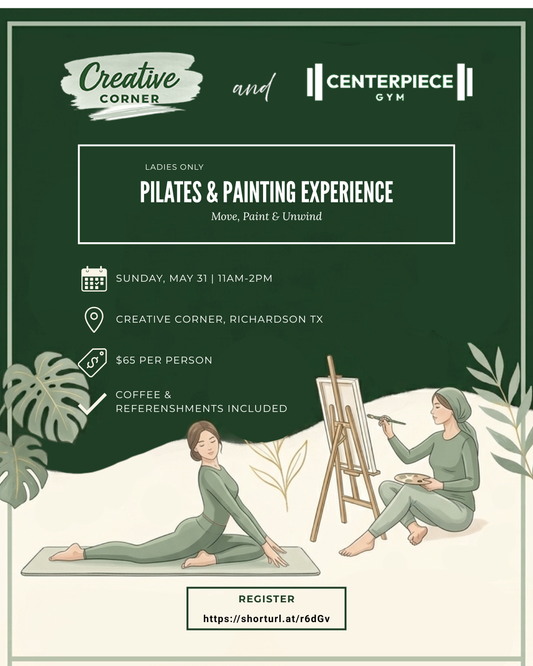 Canvas & Calm: Pilates + Painting Experience May 31 | 11AM-2PM | LADIES ONLY