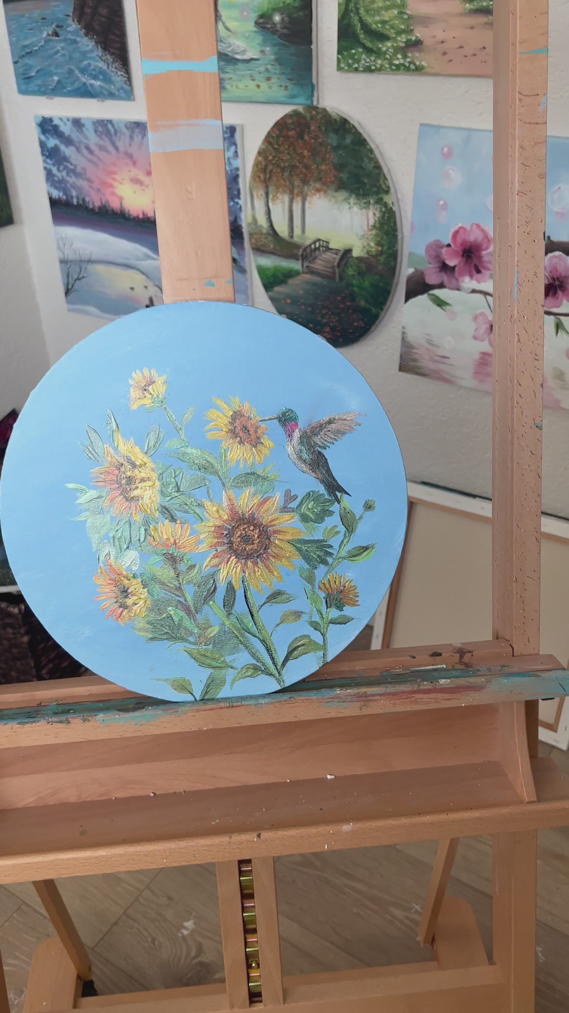 Textured and metallic painting of flowers